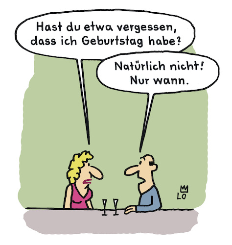 Cartoon: Geburtstag (medium) by Lo Graf von Blickensdorf tagged party,geburtsdatum,vergessen,geburtstag,pächen,mann,frau,beziehung,freundschaft,karikatur,lo,cartoon,wiegenfest,jubiläum,party,geburtsdatum,vergessen,geburtstag,pächen,mann,frau,beziehung,freundschaft,karikatur,lo,cartoon,wiegenfest,jubiläum