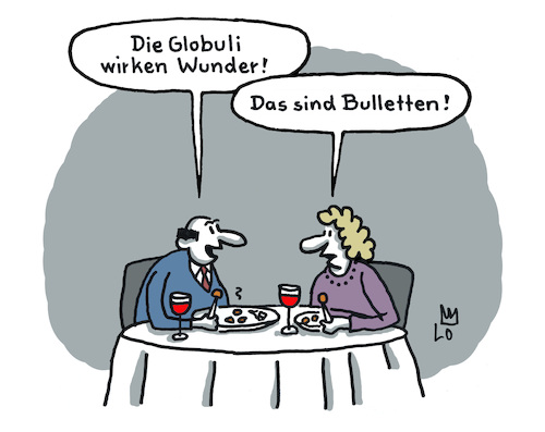 Cartoon: Gesundheit (medium) by Lo Graf von Blickensdorf tagged ehepaar,mittagstisch,globuli,esoterik,bulletten,frikadellen,cartoon,alternativmedizin,placebo,homöopathie,politik,lo,graf,karikatur,gesundheit,medizin,ehepaar,mittagstisch,globuli,esoterik,bulletten,frikadellen,cartoon,alternativmedizin,placebo,homöopathie,politik,lo,graf,karikatur,gesundheit,medizin