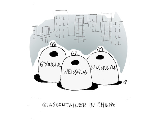 Cartoon: Glascontainer in China (medium) by Lo Graf von Blickensdorf tagged altglas,glascontainer,china,glasnudeln,chinarestaurant,altglas,glascontainer,china,glasnudeln,chinarestaurant