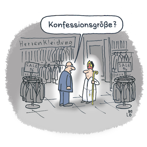 Cartoon: Im Herrenkleidungsgeschäft (medium) by Lo Graf von Blickensdorf tagged mode,cartoon,kirche,papst,bischof,verkäufer,herrenmode,boutique,kleidung,vatikan,konfession,theologie,katholiken,herren,katholisch,religion,konfektion,mode,cartoon,kirche,papst,bischof,verkäufer,herrenmode,boutique,kleidung,vatikan,konfession,theologie,katholiken,herren,katholisch,religion,konfektion