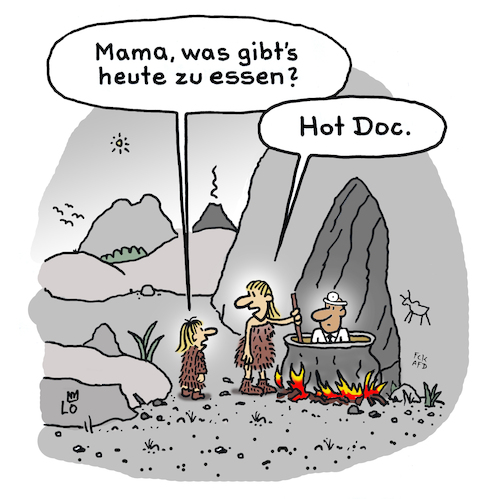 Cartoon: In der Steinzeit (medium) by Lo Graf von Blickensdorf tagged steinzeit,kannibalismus,essen,mittag,arzt,doktor,mutter,kind,höhle,kochtopf,wortspiel,hot,doc,hotdog,karikatur,lo,cartoon,mahlzeit,menschenfresser,steinzeit,kannibalismus,essen,mittag,arzt,doktor,mutter,kind,höhle,kochtopf,wortspiel,hot,doc,hotdog,karikatur,lo,cartoon,mahlzeit,menschenfresser