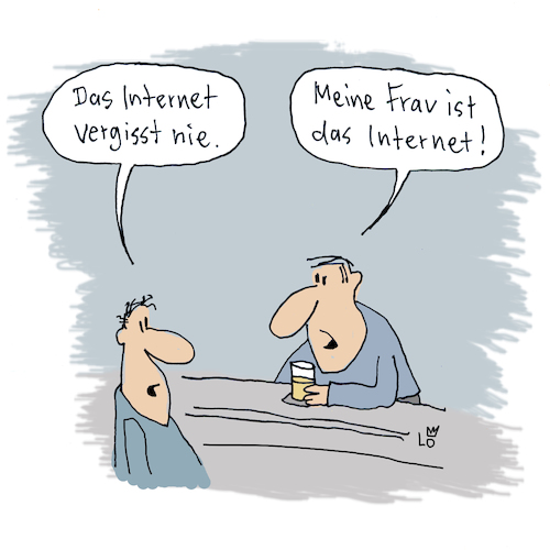 Cartoon: Internet (medium) by Lo Graf von Blickensdorf tagged internet,ehefrau,vergessen,internet,ehefrau,vergessen