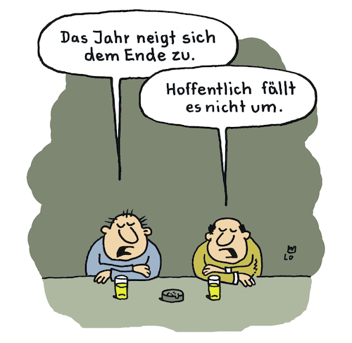 Cartoon: Jahresende (medium) by Lo Graf von Blickensdorf tagged kneipe,bier,jahresende,silvester,neujahr,zwischen,den,jahren,männer,umfallen,neigen,phlegmatisch,kneipe,bier,jahresende,silvester,neujahr,zwischen,den,jahren,männer,umfallen,neigen,phlegmatisch