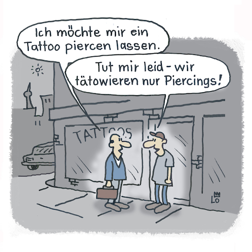 Cartoon: Kurze Frage (medium) by Lo Graf von Blickensdorf tagged berlin,cartoon,tattoo,piercing,frage,hipster,studio,modern,tätowierung,mann,laden,gesellschaft,stadt,subkultur,jugendkultur,berlin,cartoon,tattoo,piercing,frage,hipster,studio,modern,tätowierung,mann,laden,gesellschaft,stadt,subkultur,jugendkultur