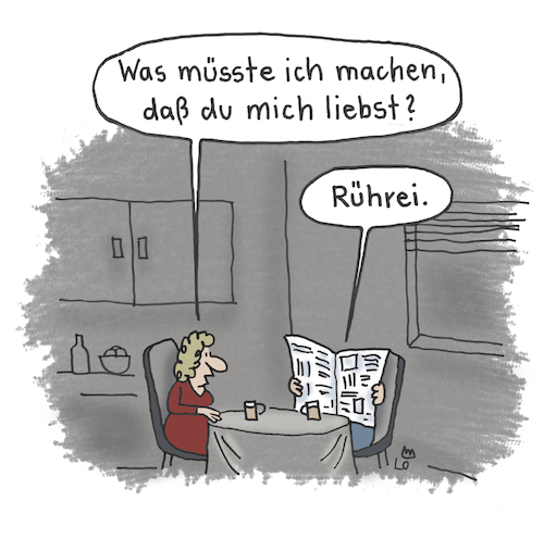 Cartoon: Liebe (medium) by Lo Graf von Blickensdorf tagged mann,frau,ehe,eheleute,küche,cartoon,lo,rührei,lebensmittel,eier,essen,nahrung,karikatur,männer,pärchen,zuhause,beziehung,mann,frau,ehe,eheleute,küche,cartoon,lo,rührei,eier,essen,nahrung,karikatur,männer,pärchen,zuhause,beziehung