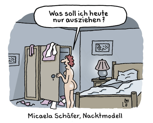 Cartoon: Nacktmodell (medium) by Lo Graf von Blickensdorf tagged kleidung,anziehen,mode,fashion,micaela,schäfer,nacktmodell,karikatur,lo,graf,cartoon,kleiderschrank,nackt,bett,schlafzimmer,strip,tease,erotik,kleidung,anziehen,mode,fashion,micaela,schäfer,nacktmodell,karikatur,lo,graf,cartoon,kleiderschrank,nackt,bett,schlafzimmer,strip,tease,erotik