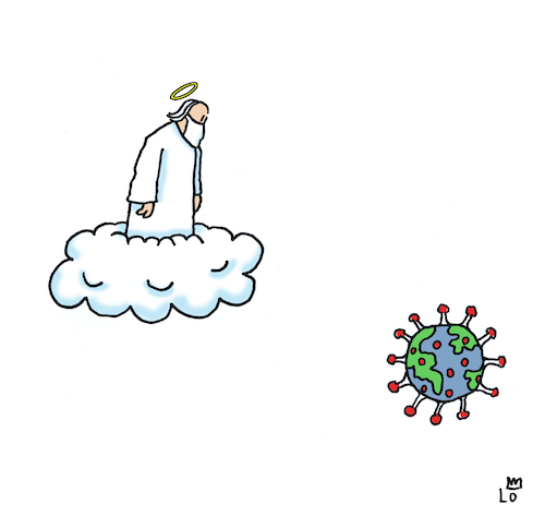 Cartoon: Oh Gott (medium) by Lo Graf von Blickensdorf tagged coronavirus,erde,pandemie,quarantäne,covid19,erdkugel,planet,wolke,glaube,gott,himmel,gottvater,herr,gottheit,heiligenschein,jesus,krank,erdbevölkerung,coronavirus,erde,pandemie,quarantäne,covid19,erdkugel,planet,wolke,glaube,gott,himmel,gottvater,herr,gottheit,heiligenschein,jesus,krank,erdbevölkerung