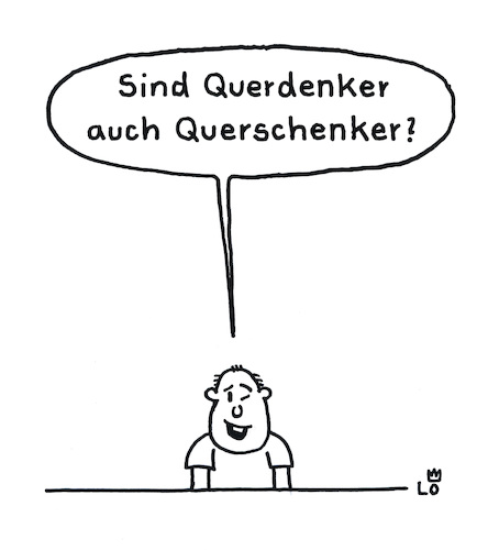 Cartoon: Querdenker (medium) by Lo Graf von Blickensdorf tagged querdender,querschenker,quer,verschenken,geschenke,verschwörungstheoretiker,verschwörung,cartoon,mann,querdender,querschenker,quer,verschenken,geschenke,verschwörungstheoretiker,verschwörung,cartoon,mann