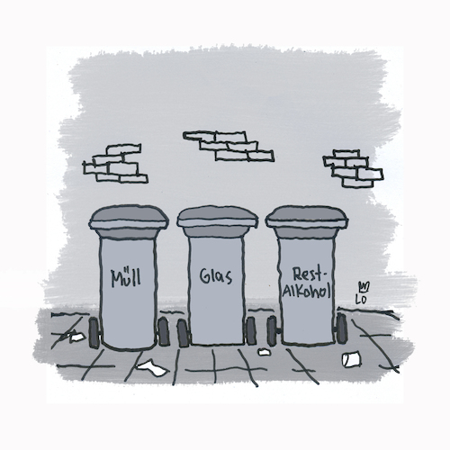 Cartoon: Restalkohol (medium) by Lo Graf von Blickensdorf tagged müll,recycling,restmüll,getrennt,abfall,mülltonne,müll,recycling,restmüll,getrennt,abfall,mülltonne,alkohol