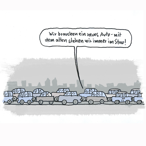 Cartoon: Stau (medium) by Lo Graf von Blickensdorf tagged verkehr,auto,stau,pkw,verkehr,auto,stau,pkw