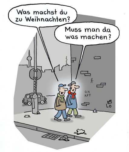 Cartoon: Terminplanung (medium) by Lo Graf von Blickensdorf tagged weihnachten,termin,feiertag,heiligabend,advent,kumpels,freunde,straße,laufen,spazierengehen,jugendliche,atheist,karikatur,lo,cartoon,berlin,dezember,weihnachten,termin,feiertag,heiligabend,advent,kumpels,freunde,straße,laufen,spazierengehen,jugendliche,atheist,karikatur,lo,cartoon,berlin,dezember