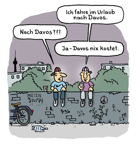 Cartoon: Urlaubspläne (medium) by Lo Graf von Blickensdorf tagged urlaub,plan,reiseziel,wortspiel,geld,teuer,gratis,davos,nix,kosten,karikatur,lo,graf,cartoon,mauer,grafitti,billigurlaub,verreisen,urlaubspläne,sommer,flugreisen,armut,urlaub,plan,reiseziel,wortspiel,geld,teuer,gratis,davos,nix,kosten,karikatur,lo,graf,cartoon,mauer,grafitti,billigurlaub,verreisen,urlaubspläne,sommer,flugreisen,armut