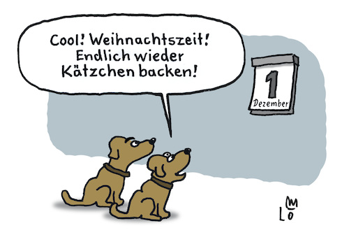 Cartoon: Weihnachtsbäckerei (medium) by Lo Graf von Blickensdorf tagged hund,und,katze,advent,weihnachtsbäckerei,wortspiel,hunde,adventsbacken,weihnachtszeit,kalender,dezember,cartoon,lo,graf,karikatur,kätzchenbacken,plätzchen,kätzchen,katzenhasser,hund,und,katze,advent,weihnachtsbäckerei,wortspiel,hunde,adventsbacken,weihnachtszeit,kalender,dezember,cartoon,lo,graf,karikatur,kätzchenbacken,plätzchen,kätzchen,katzenhasser