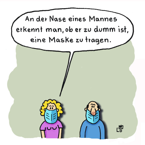 Cartoon: Wie die Nase des Mannes (medium) by Lo Graf von Blickensdorf tagged maske,mundnasenschutz,corona,pandemie,covid19,nase,mann,frau,dummheit,maskenverweigerer,maske,mundnasenschutz,corona,pandemie,covid19,nase,mann,frau,dummheit,maskenverweigerer