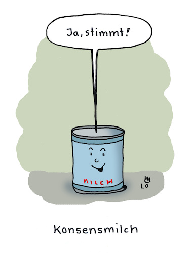 Cartoon: Zustimmung (medium) by Lo Graf von Blickensdorf tagged kondensmilch,zustimmung,einer,meinung,politik,konsens,dosenmilch,kaffeesahne,karikatur,lo,wortspiel,cartoon,kondensmilch,zustimmung,einer,meinung,politik,konsens,dosenmilch,kaffeesahne,karikatur,lo,wortspiel,cartoon