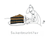 Cartoon: Bei der Arbeit (small) by Lo Graf von Blickensdorf tagged sacher,torte,tortengraf,sachbearbeiter,sacherbearbeiter,wortspiel,tortenstück,karikatur,graf,lo,cartoon,teller,kuchengabel,großes,stück