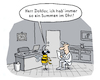 Cartoon: Beim Arzt (small) by Lo Graf von Blickensdorf tagged bienen,sterben,summen,tinitus,ohr,hals,nasrn,ohren,arzt,doktor,untersuchung,karikatur,tiere,cartoon,natur,insekten