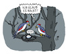 Cartoon: Brutzeit (small) by Lo Graf von Blickensdorf tagged natur,vögel,nest,baum,brutzeit,ei,eltern,kind,ich,glaub,es,hackt,karikatur,lo,graf,cartoon,wortspiel,geburt