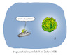 Cartoon: Erdüberlastungstag (small) by Lo Graf von Blickensdorf tagged ufo,salat,vegan,salatellit,wortspiel,karikatur,lo,graf,cartoon,erdüberlasungstag,global,footprint,network