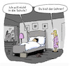 Cartoon: Schulschwänzer (small) by Lo Graf von Blickensdorf tagged lehrer,müde,schule,mann,frau,bett,grundschule,gymnasium,realschule,lehrerin,problemschule,studienrat,hauptschule,schulschwänzer,karikatur,lo,graf,cartoon,schwänzen,blau,machen,zeugnis,schulklasse