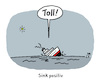 Cartoon: Sink positiv (small) by Lo Graf von Blickensdorf tagged schiffbruch,sos,traumschiff,untergang,schiff,aida,sink,positiv,wortspiel,think,positive,englisch,karikatur,lo,graf,cartoon,meer,ozean,havarie,kapitän,titanic,unglück,leck,toll,logbuch,hafen,schiffsreise,kreuzfahrt,mein