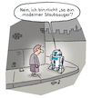 Cartoon: Star-Wars-Day (small) by Lo Graf von Blickensdorf tagged alte,frau,staubsauger,r2d2,karikatur,lo,graf,cartoon,star,wars,day,film,kino,science,fiction