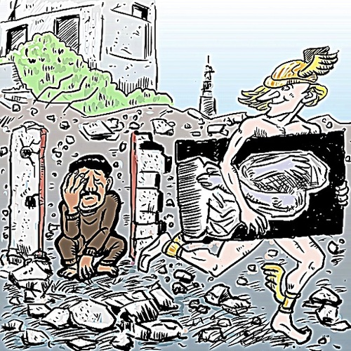 Cartoon: Banksy (medium) by takeshioekaki tagged banksy