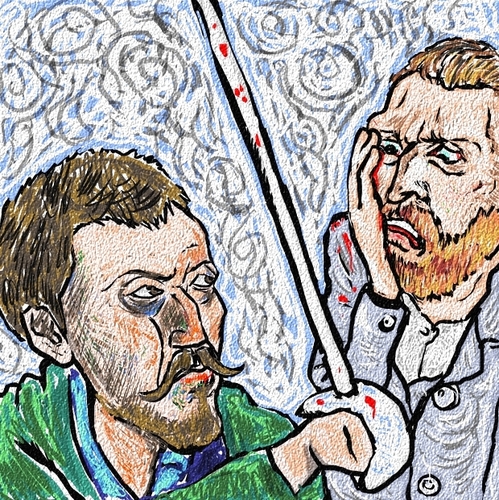 Cartoon: Gogh VS (medium) by takeshioekaki tagged gogh,gauguin