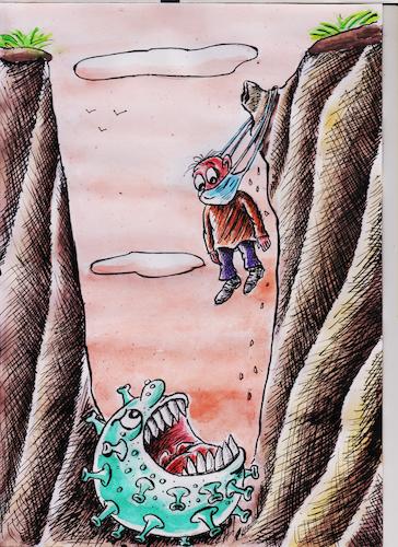 Cartoon: abyss (medium) by vadim siminoga tagged covid,masks,vaccine,infection,health,fear
