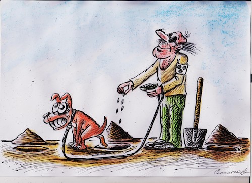 Cartoon: Fertilizer (medium) by vadim siminoga tagged nature,fertilizer,arganica,animals,man,garden,vegetable