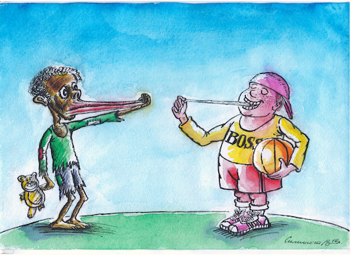 Cartoon: inequality (medium) by vadim siminoga tagged inequality
