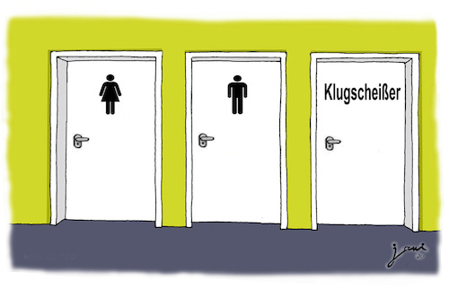 Cartoon: Klugscheißer (medium) by jpn tagged wc,örtchen