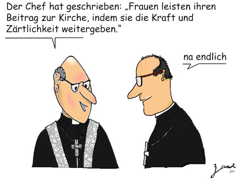 Cartoon: Zölibat (medium) by jpn tagged zölibat,papst,vatikan,kirche,katholisch,frauen