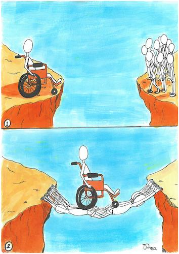 Cartoon: Respect (medium) by Orhan ATES tagged respect,human,obstacle,disabled,society,victory