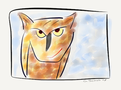 Cartoon: Owl Eule (medium) by Schön tagged eule,owl