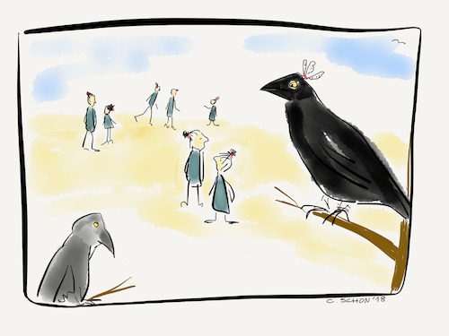 Cartoon: Vogelmode (medium) by Schön tagged dutt,frisur