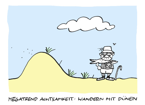 Cartoon: Achtung (medium) by Bregenwurst tagged achtsamkeit,wandern,tourismus,dünen
