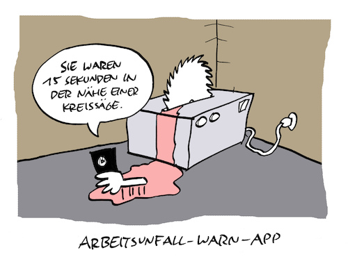 Cartoon: Appeins (medium) by Bregenwurst tagged app,tracking,coronavirus,pandemie,kreissäge