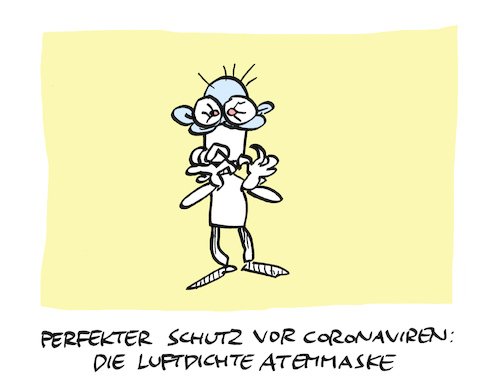 Cartoon: Atemlos (medium) by Bregenwurst tagged coronavirus,atemmaske,schutz,infektion,atemnot