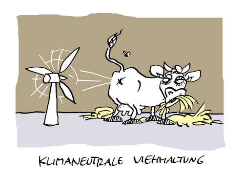 Cartoon: Darmwindrad (medium) by Bregenwurst tagged kuh,rind,vieh,windrad,klima