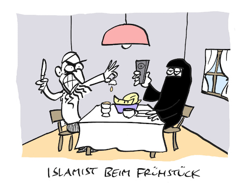 Cartoon: Eiatollah (medium) by Bregenwurst tagged islamismus,frühstück,köpfen