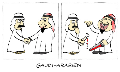 Cartoon: Gaudi (medium) by Bregenwurst tagged saudi,arabien,khashoggi,mord,totschlag,säge