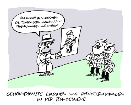 Cartoon: Geheimwehr (medium) by Bregenwurst tagged bundeswehr,geheimdienst,rechtsradikale,extremismus