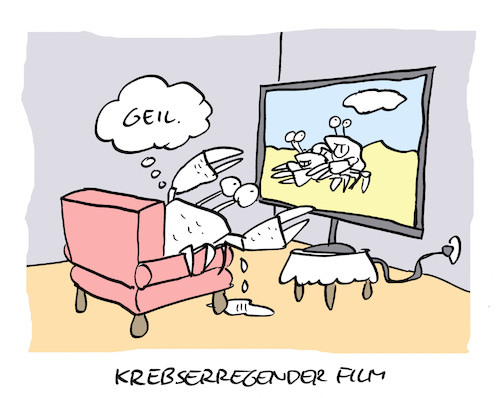 Cartoon: Karzinogen (medium) by Bregenwurst tagged krebs,erregend,karzinogen,film,krabbe