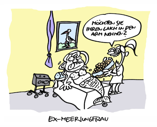 Cartoon: Kreiß (medium) by Bregenwurst tagged meerjungfrau,kreißsaal,laich