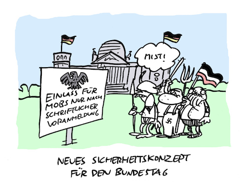 Cartoon: Mopp (medium) by Bregenwurst tagged mob,kapitol,bundestag,sicherheit,mistgabel