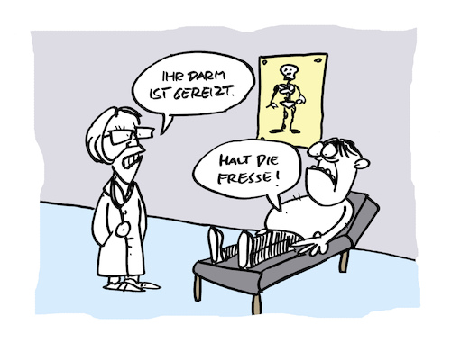 Cartoon: Reizend (medium) by Bregenwurst tagged reizdarm,verdauung,gereizt