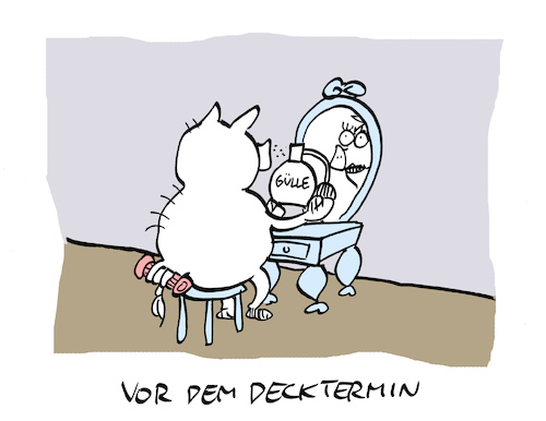 Cartoon: Rendezvous (medium) by Bregenwurst tagged sau,schwein,decken,gülle,lockenwickler