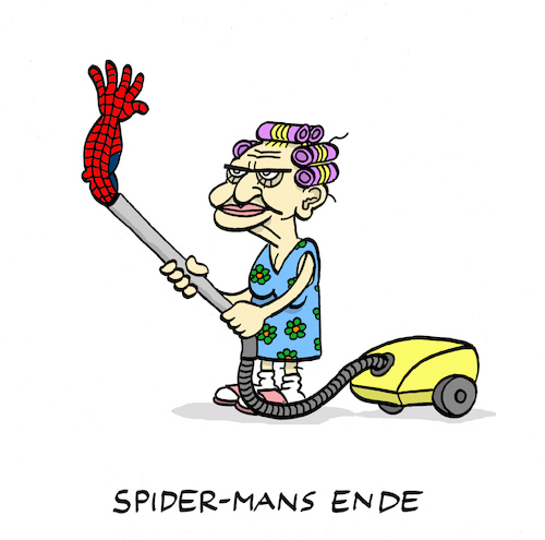 Cartoon: Spinnerei (medium) by Bregenwurst tagged spiderman,spinne,superheld,staubsauger,exitus