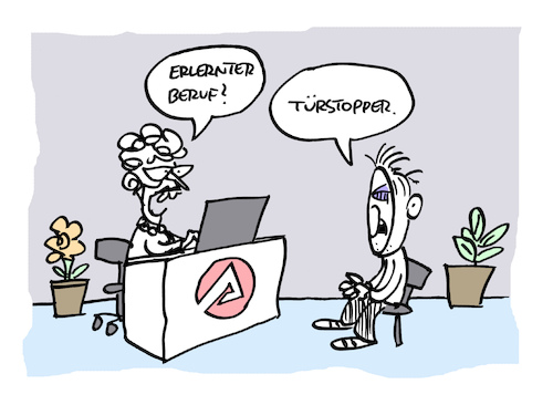 Cartoon: Stop (medium) by Bregenwurst tagged türstopper,beruf